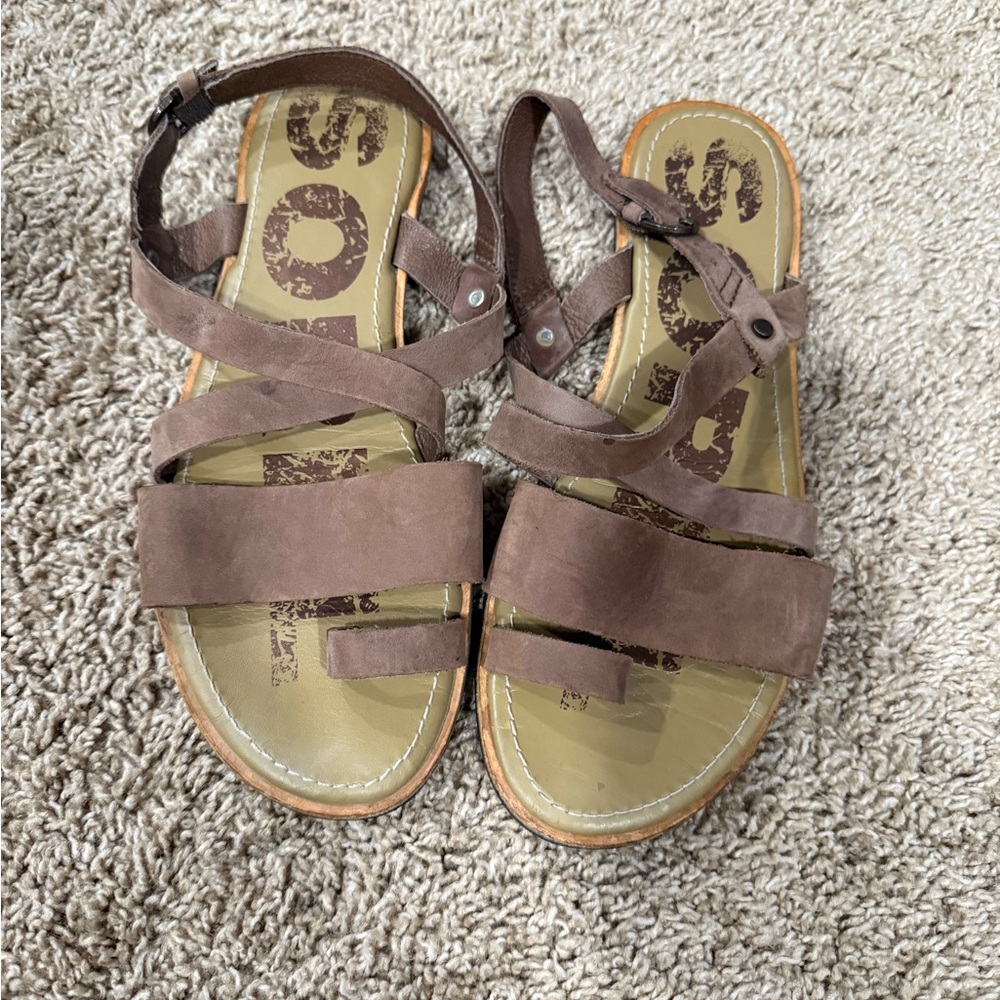 Sorel Brown Strappy Sandals